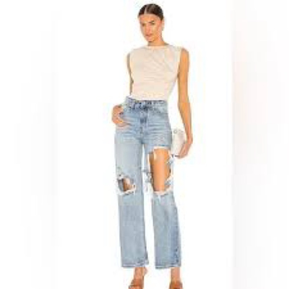 Free People Thrift Store Straight Leg Jean-Atlantis in Blue size 27-NWT